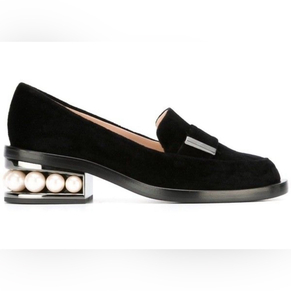 Nicholas Kirkwood's Black Velvet Casati Loafers Size 41